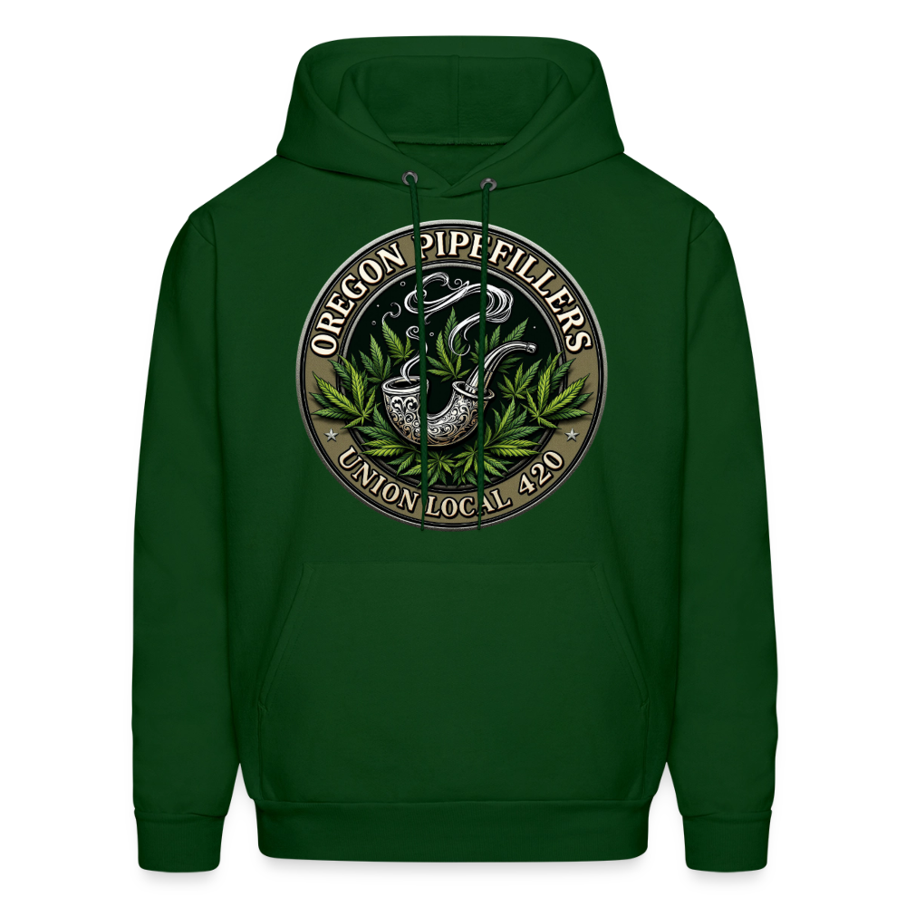 OREGON PIPEFILLERS LOCAL 420 2 EMBLEM Men's Hoodie - forest green