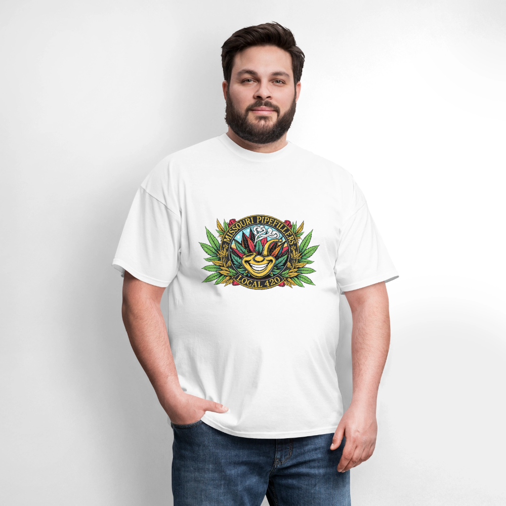 MISSOURI PIPEFILLERS LOCAL 420 Dog Bandana Men's T-Shirt - white
