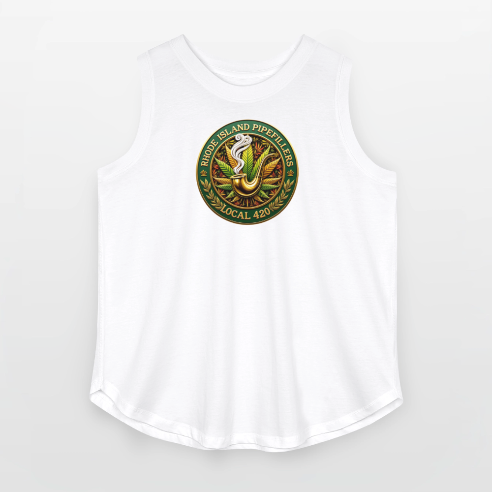 RHODE ISLAND PIPEFILLERS LOCAL 420 F/B DESIGNS Women's Curvy Relaxed Tank Top - white