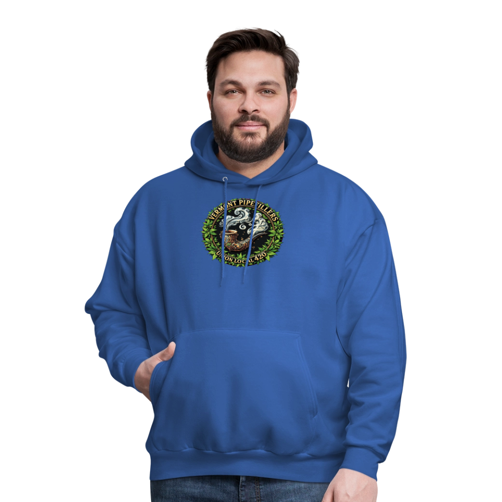 VERMONT PIPEFILLERS LOCAL 420 2 EMBLEM Men's Hoodie - royal blue