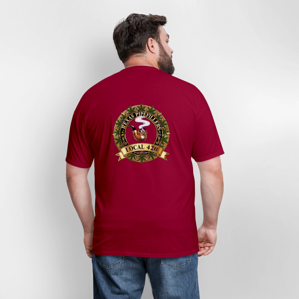 TEXAS PIPEFILLERS LOCAL 420 F/B DESIGN Men's T-Shirt - true red