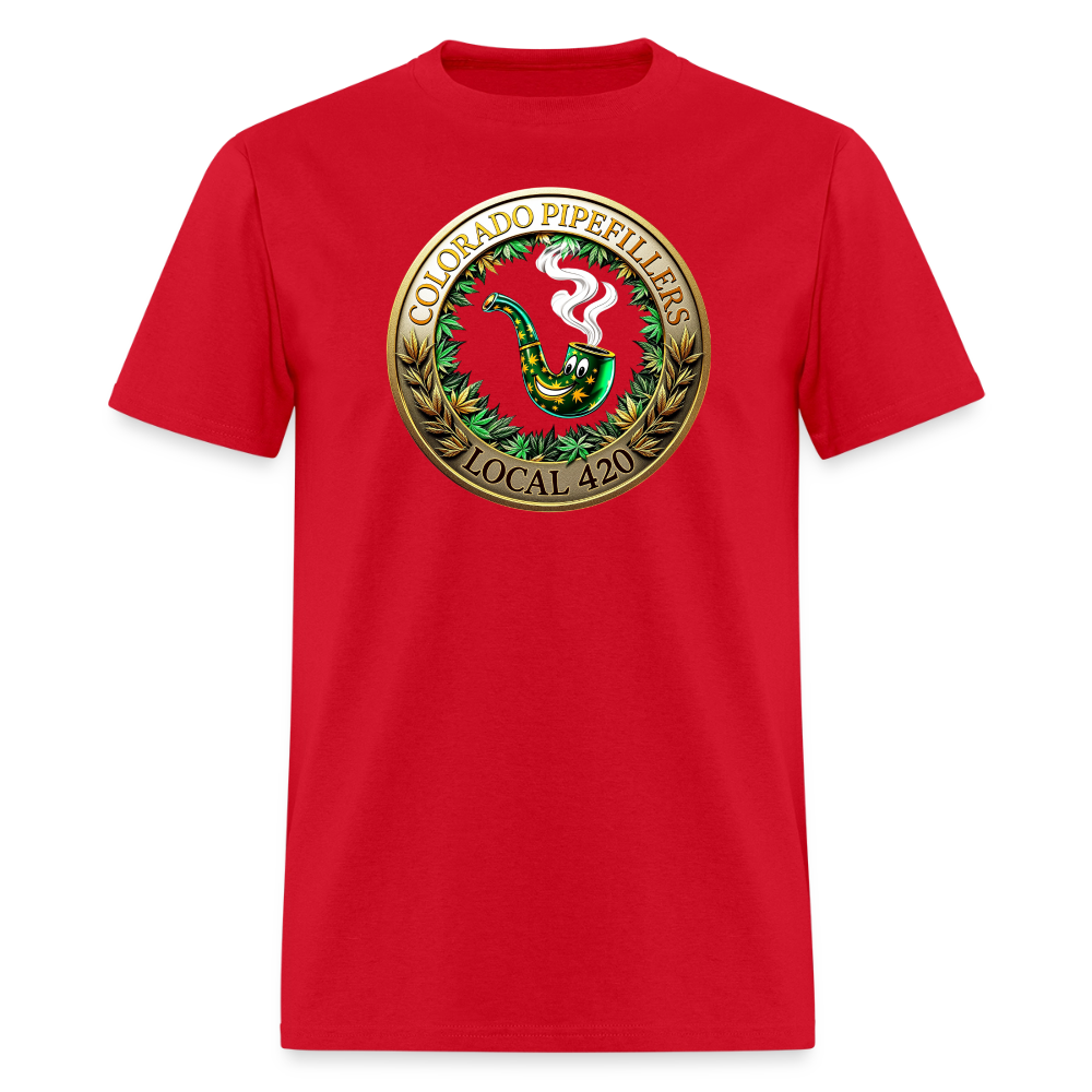 COLORADO PIPEFILLERS LOCAL 420 F/B EMBLEMS Men's T-Shirt - red