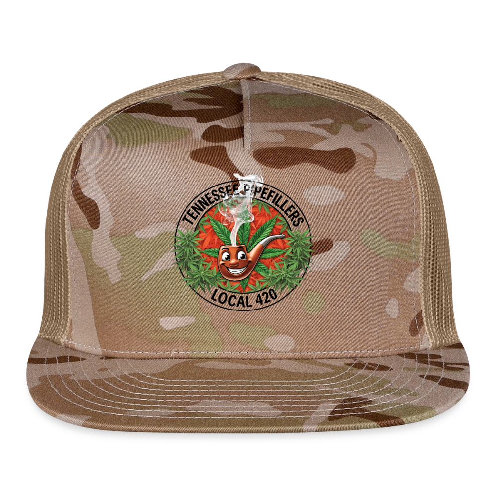 TENNESSEE PIPEFILLERS LOCAL 420 CAMO Trucker Hat - MultiCam\tan
