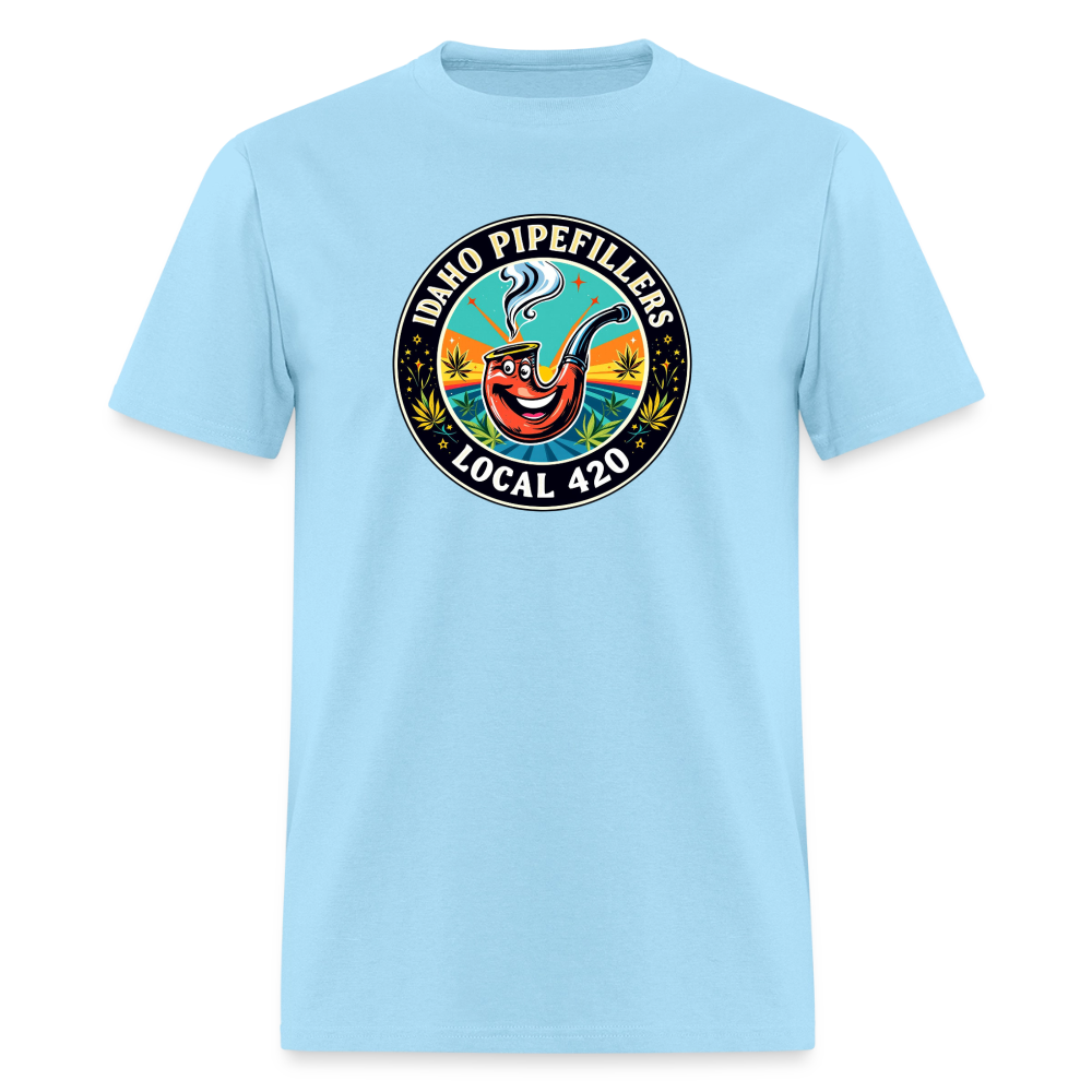 IDAHO PIPEFILLERS LOCAL 420 F/B DESIGN Men's T-Shirt - powder blue