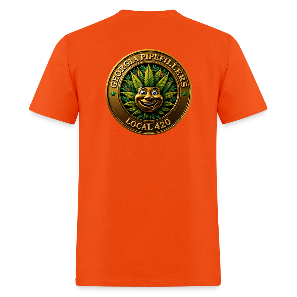 GEORGIA PIPEFILLERS LOCAL 420 F/B DESIGN  Men's T-Shirt - orange