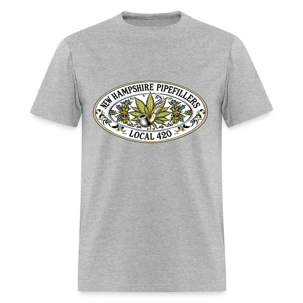 NEW HAMPSHIRE PIPEFILLERS LOCAL 420 2 EMBLEM Men's T-Shirt - heather gray