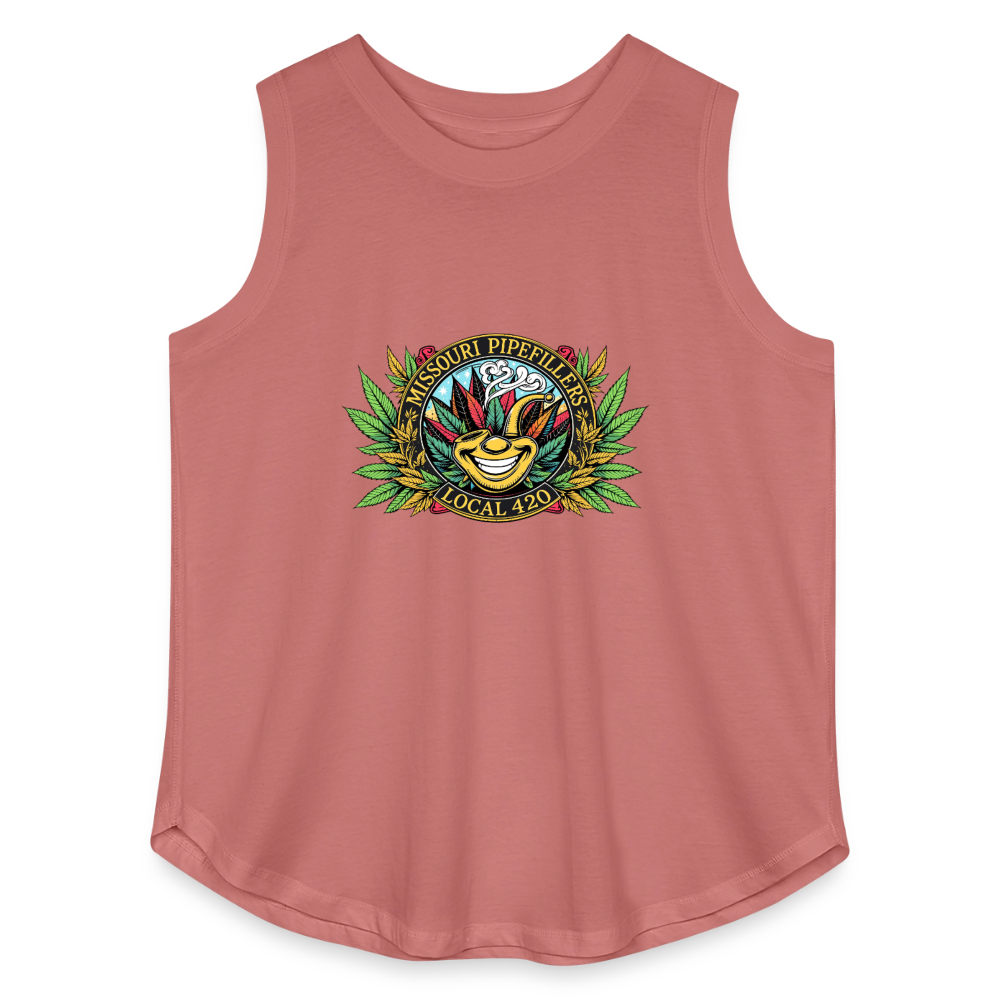 MISSOURI PIPEFILLERS LOCAL 420 Women's Curvy Relaxed Tank Top - mauve
