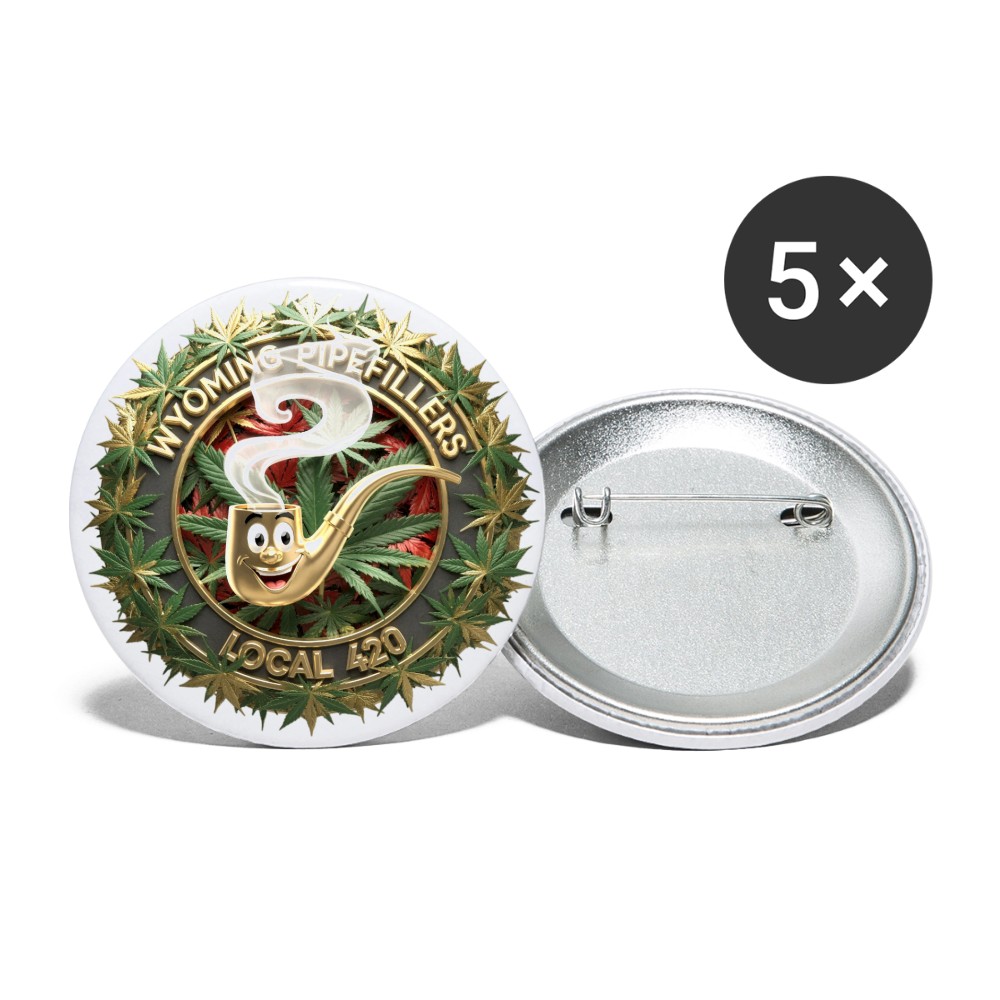 WYOMING PIPEFILLERS LOCAL 420 Union Buttons small 1'' (5-pack) 1 - white