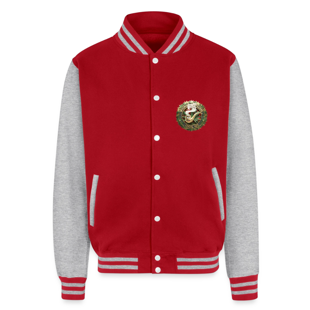WYOMING PIPEFILLERS LOCAL 420 / 4 EMBLEM Unisex College Sweat Jacket - red/heather grey