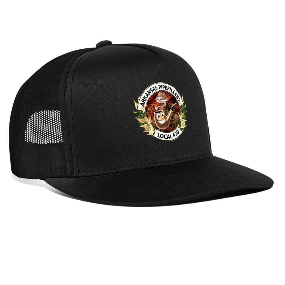 ARKANSAS  PIPEFILLERS LOCAL 420 Trucker Hat - black/black