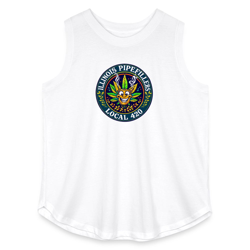 ILLINOIS PIPEFILLERS LOCAL 420 F/B DESIGN Women's Curvy Relaxed Tank Top - white