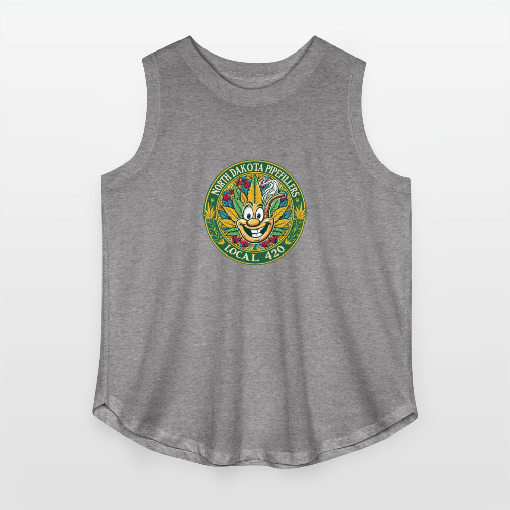 NORTH DAKOTA PIPEFILLERS LOCAL 420 Women's Curvy Relaxed Tank Top - granite heather 