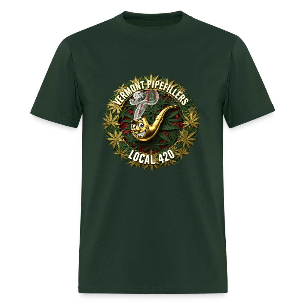 VERMONT PIPEFILLERS LOCAL 420  F/B DESIGN Men's T-Shirt - forest green