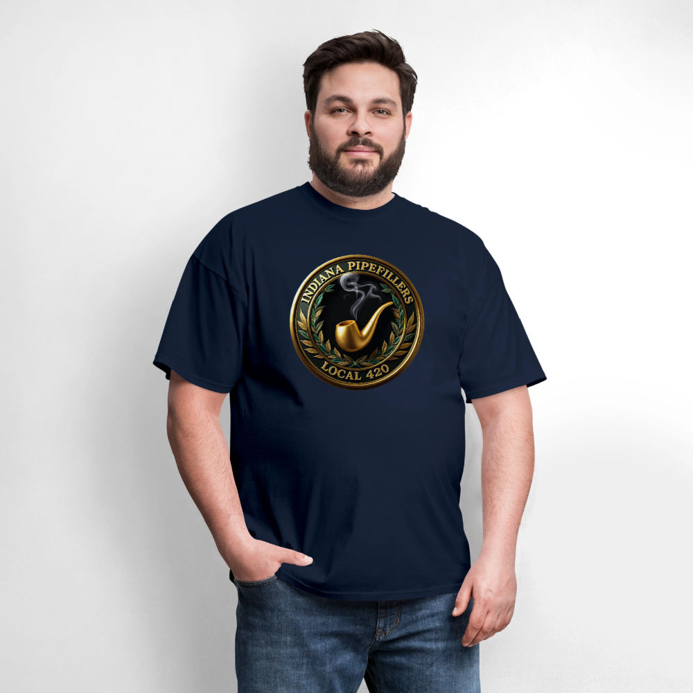 INDIANA PIPEFILLERS LOCAL 420 F/B DESIGN Men's T-Shirt - navy