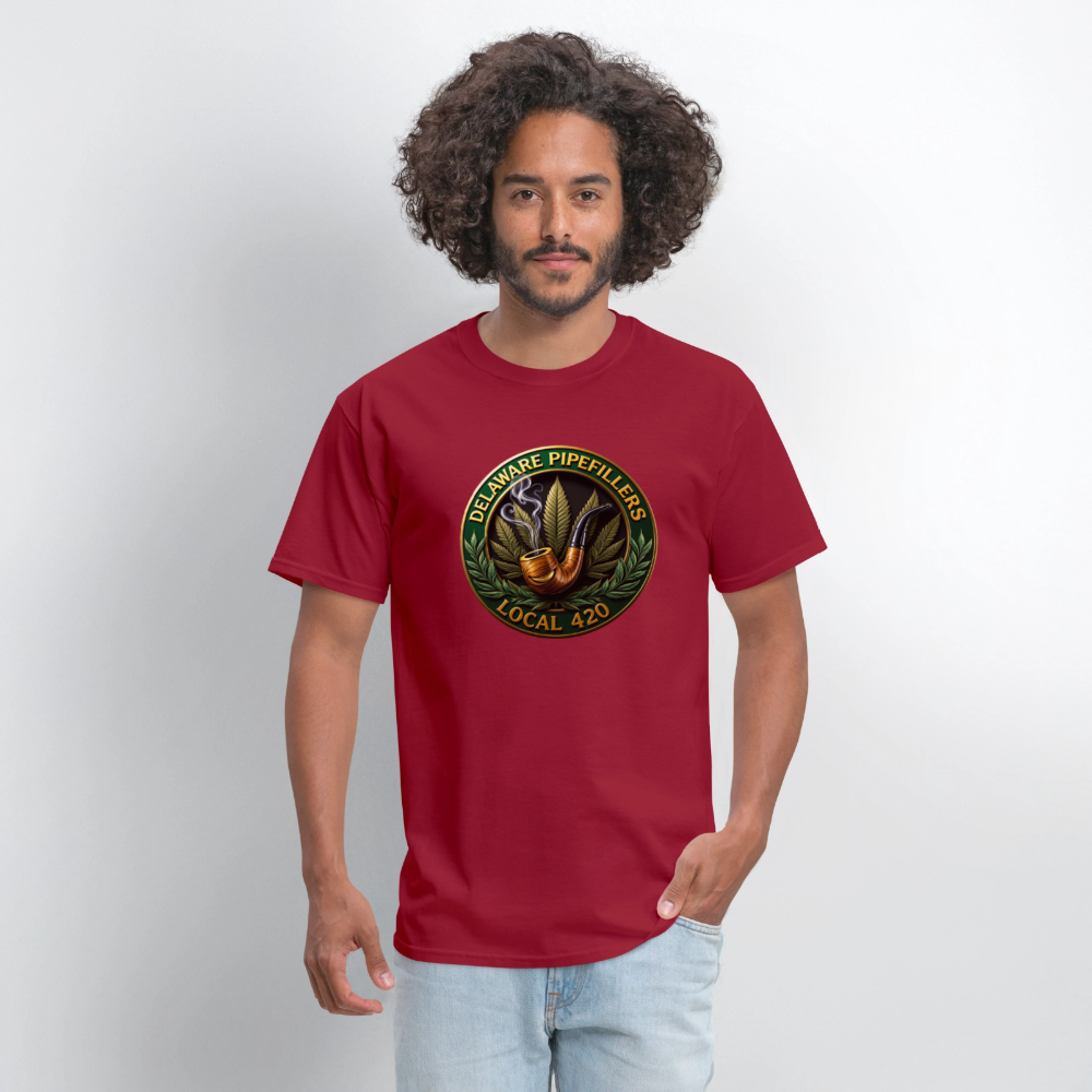 DELAWARE  PIPEFILLERS LOCAL 420 F/B DESIGN Men's T-Shirt - true red