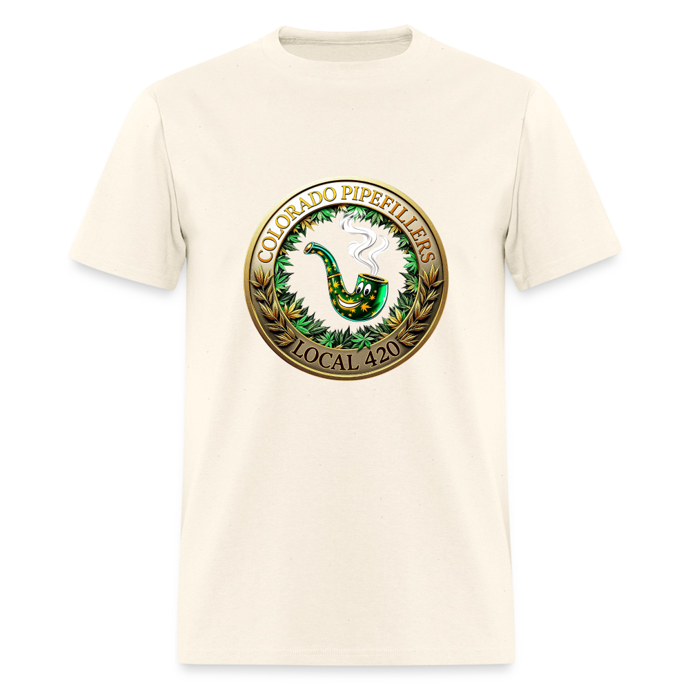 COLORADO PIPEFILLERS LOCAL 420 F/B EMBLEMS Men's T-Shirt - sweet cream heather