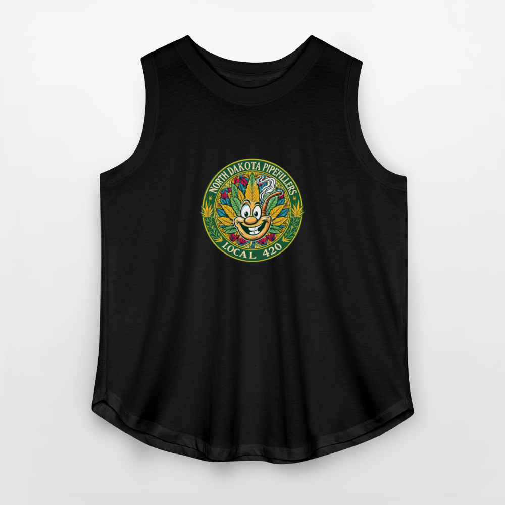 NORTH DAKOTA PIPEFILLERS LOCAL 420 Women's Curvy Relaxed Tank Top - black