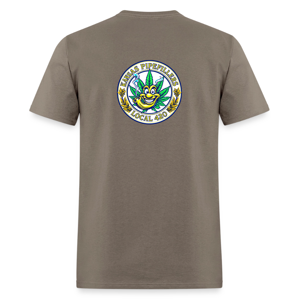KANSAS PIPEFILLERS LOCAL 420 F/B DESIGNS Men's T-Shirt - safari