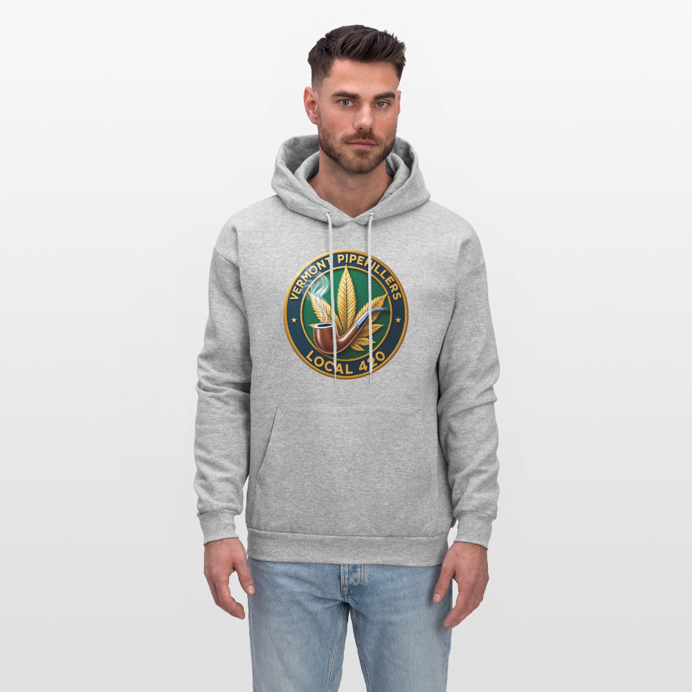 VERMONT PIPEFILLERS LOCAL 420 2 EMBLEM Men's Hoodie - heather gray