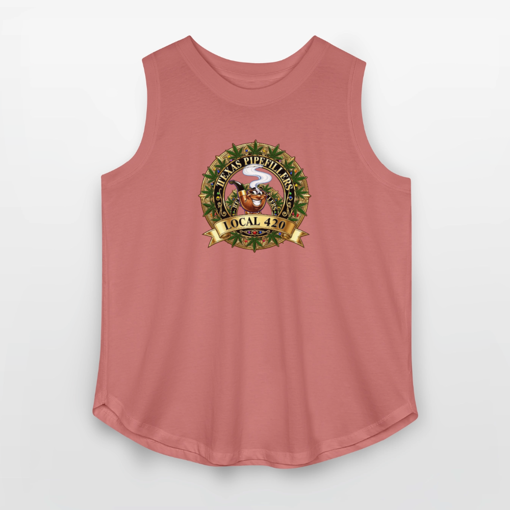 TEXAS PIPEFILLERS LOCAL 420 F/B DESIGN Women's Curvy Relaxed Tank Top - mauve