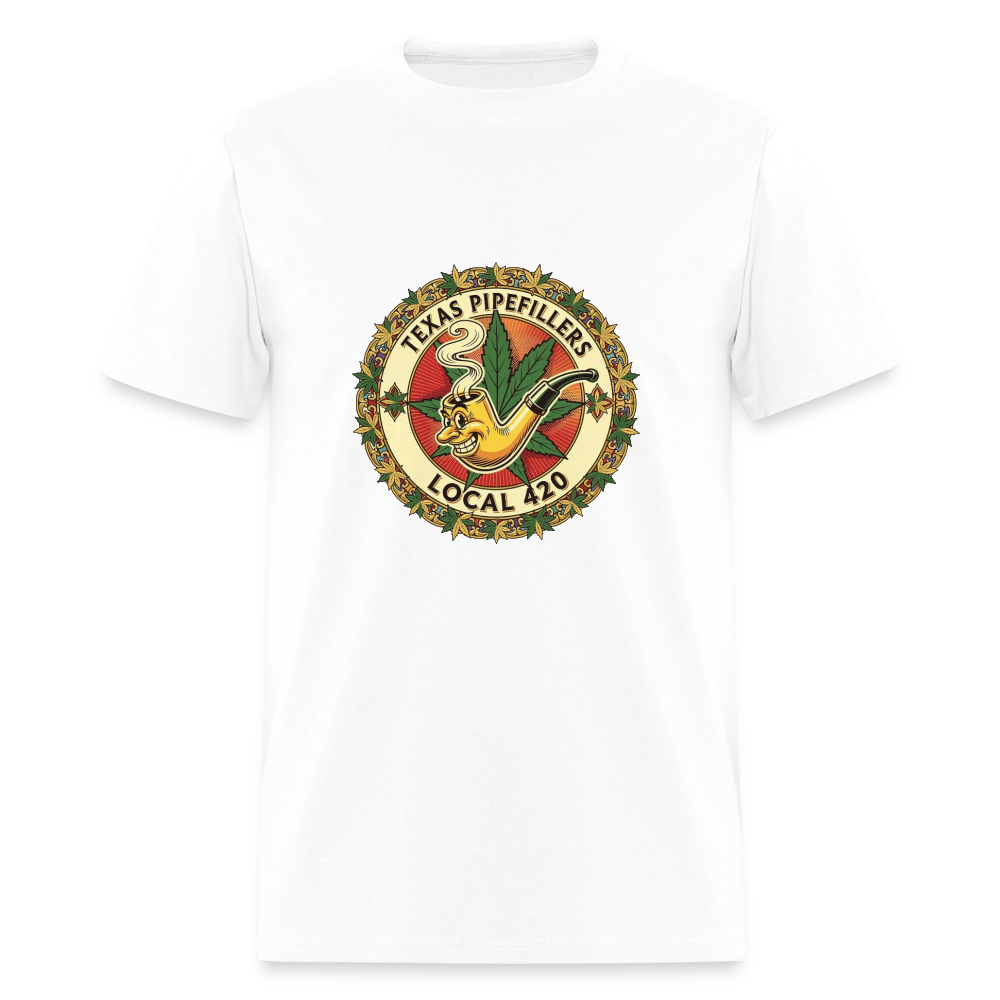 TEXAS PIPEFILLERS LOCAL 420 F/B DESIGN Men's T-Shirt - white
