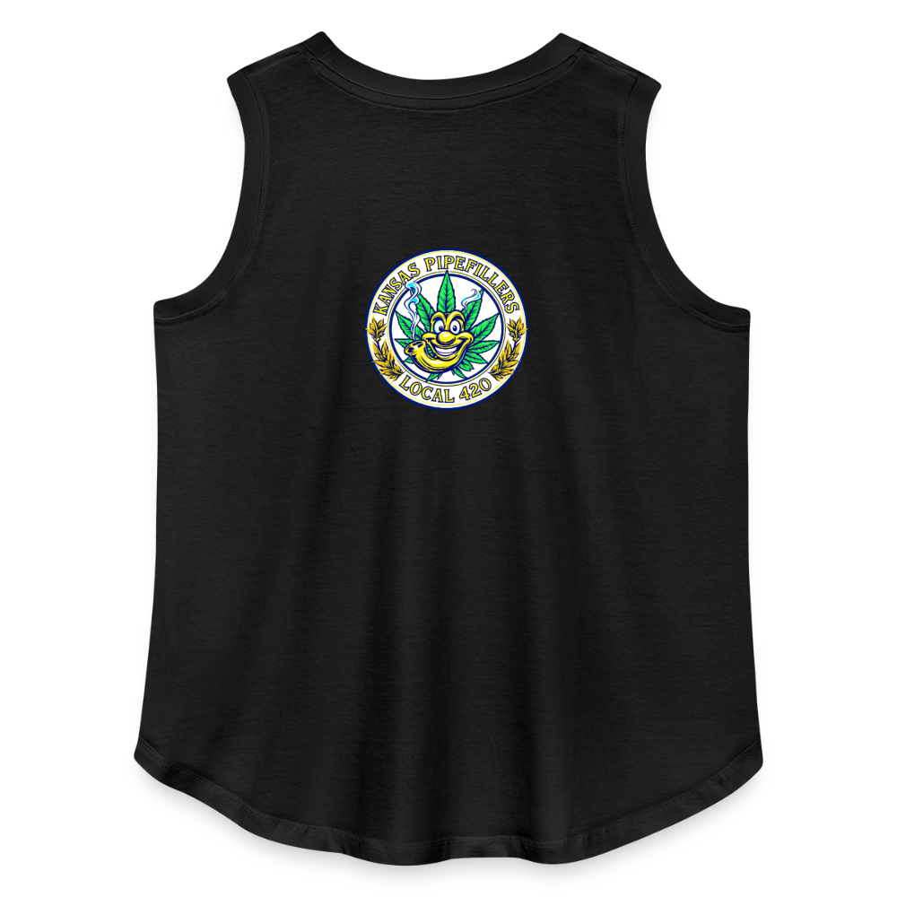 KANSAS PIPEFILLERS LOCAL 420 F/B DESIGNS Women's Curvy Relaxed Tank Top - black