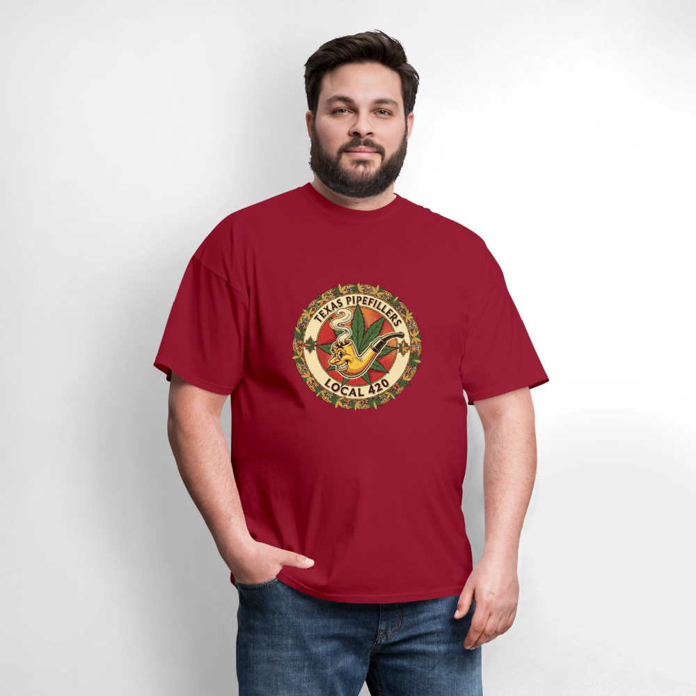 TEXAS PIPEFILLERS LOCAL 420 Men's T-Shirt - true red