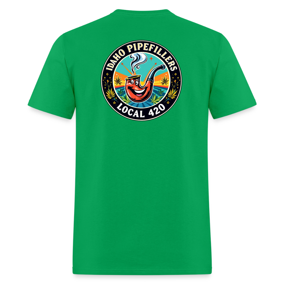 IDAHO PIPEFILLERS LOCAL 420 F/B DESIGN Men's T-Shirt - bright green