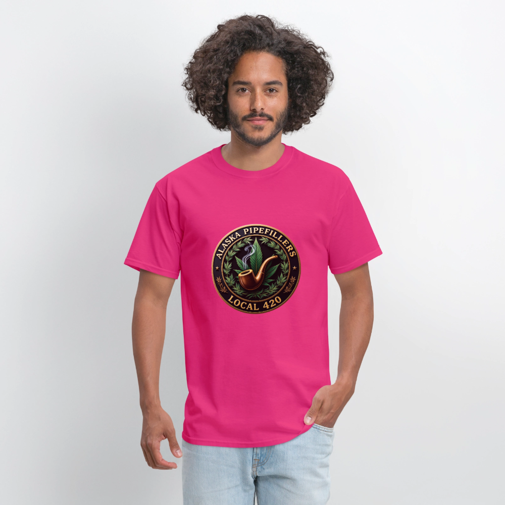 ALASKA PIPEFILLERS LOCAL 420 F/B DESIGN Men's T-Shirt - fuchsia