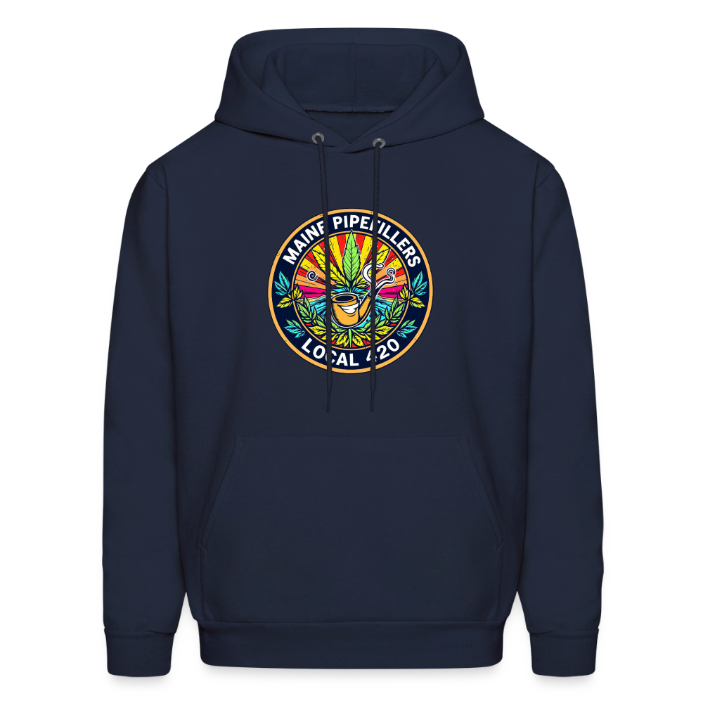 MAINE PIPEFILLERS LOCAL 420 2 EMBLEM Men's Hoodie - navy