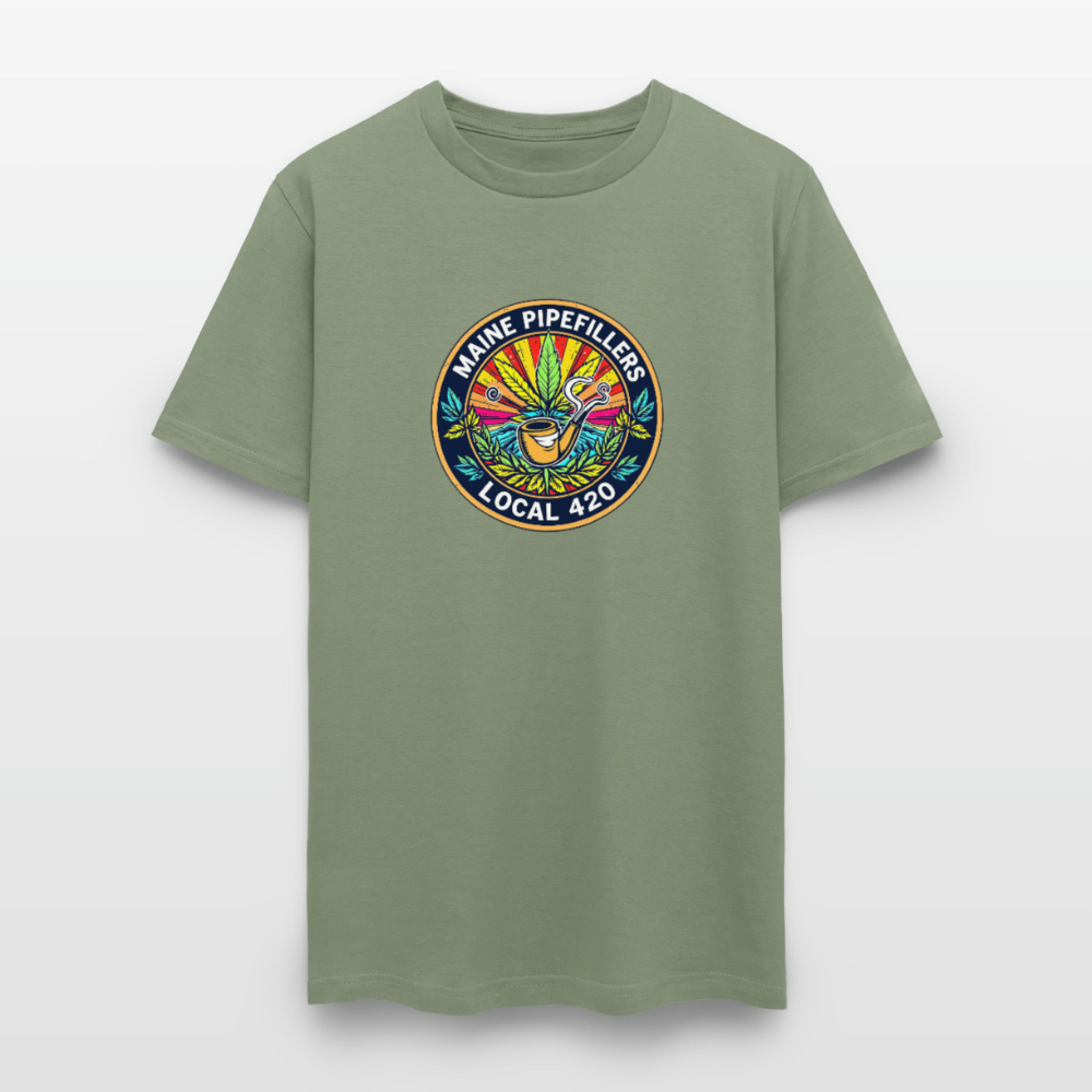 MAINE PIPEFILLERS LOCAL 420 2 EMBLEM Men's T-Shirt - military green