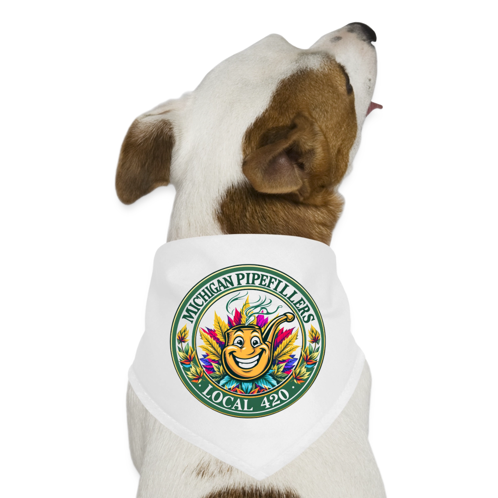 MICHIGAN PIPEFILLERS LOCAL 420 Dog Bandana - white