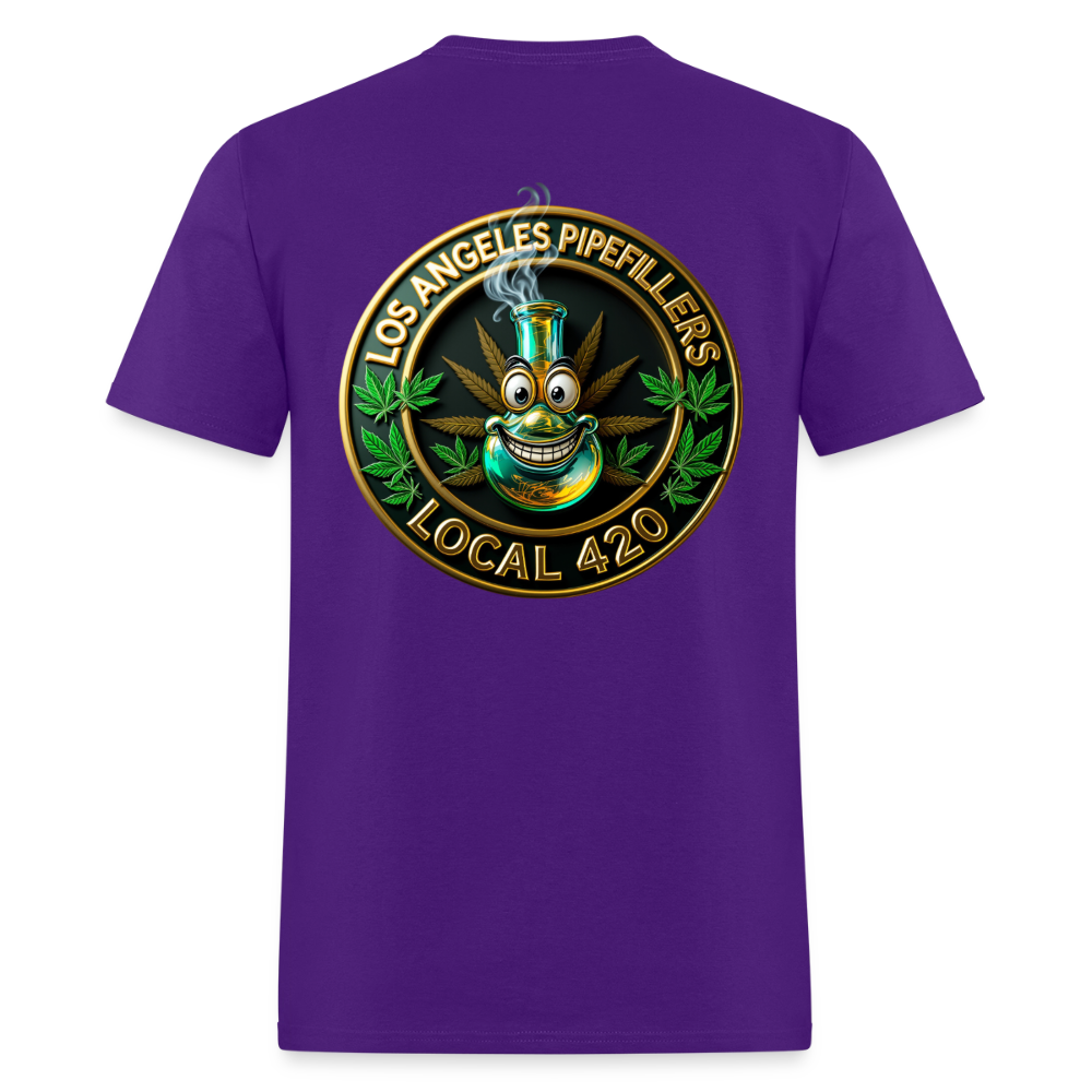 LOS ANGELES PIPEFILLERS LOCAL 420 F/B DESIGNS Men's T-Shirt - purple