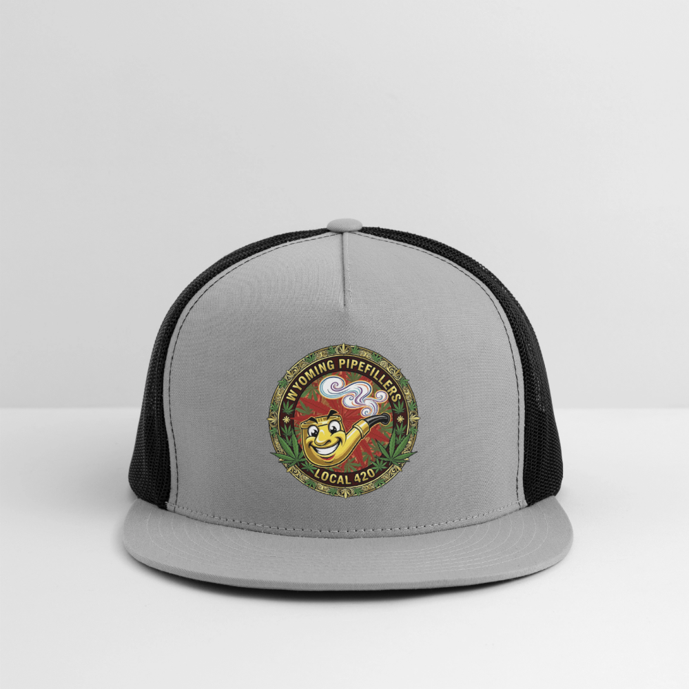 WYOMING PIPEFILLERS LOCAL 420 Trucker Hat - gray/black