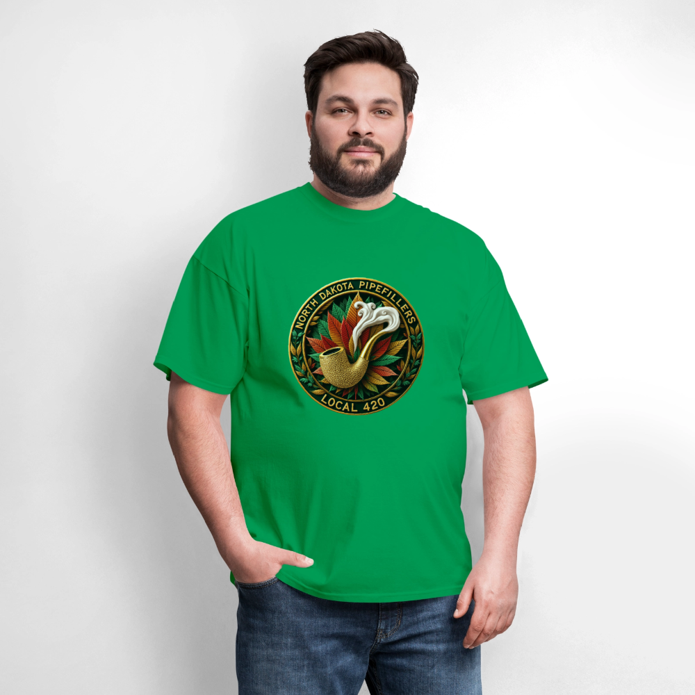 NORTH DAKOTA PIPEFILLERS LOCAL 420 Men's Tee shirt - bright green
