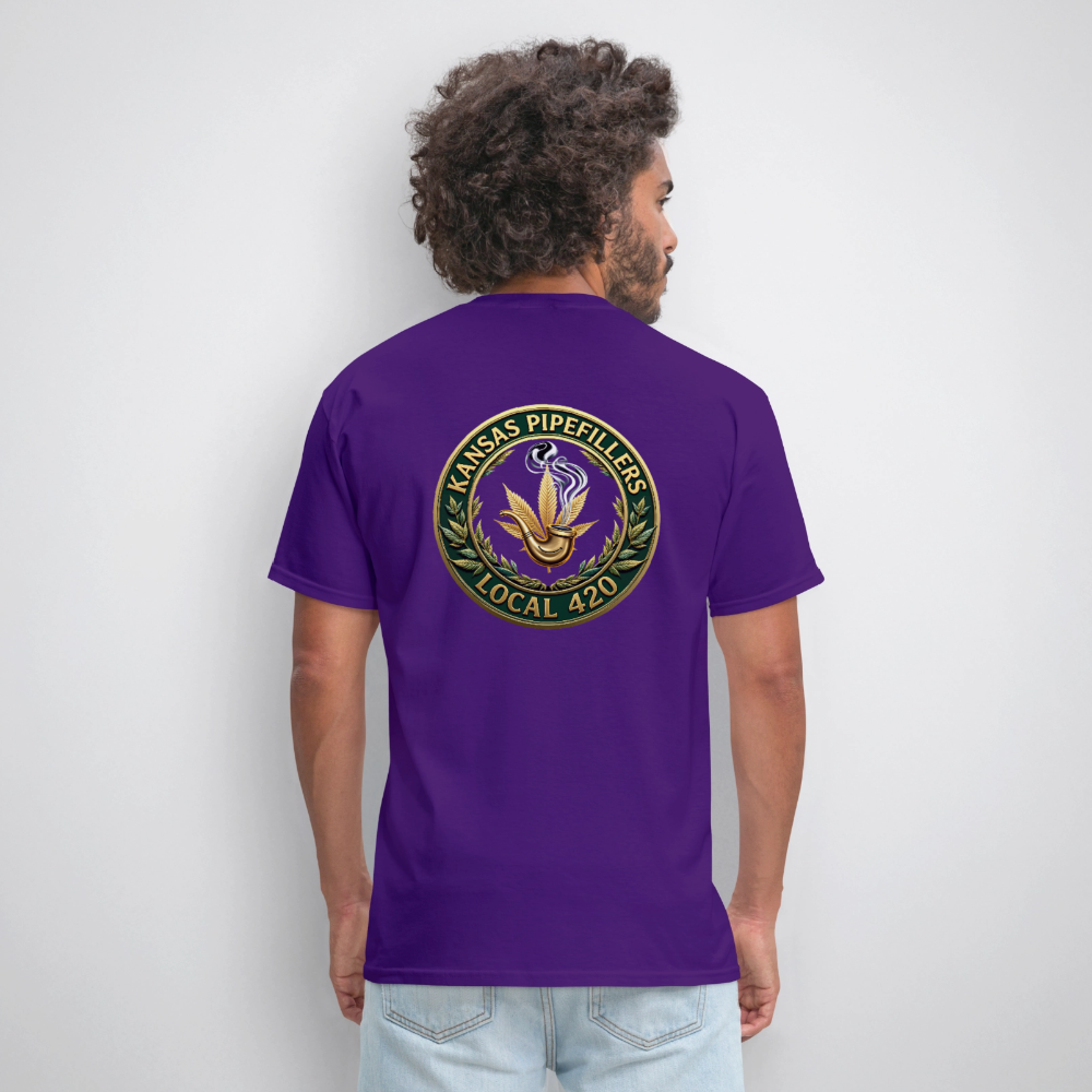 KANSAS PIPEFILLERS LOCAL 420 F/B DESIGNS Men's T-Shirt - purple