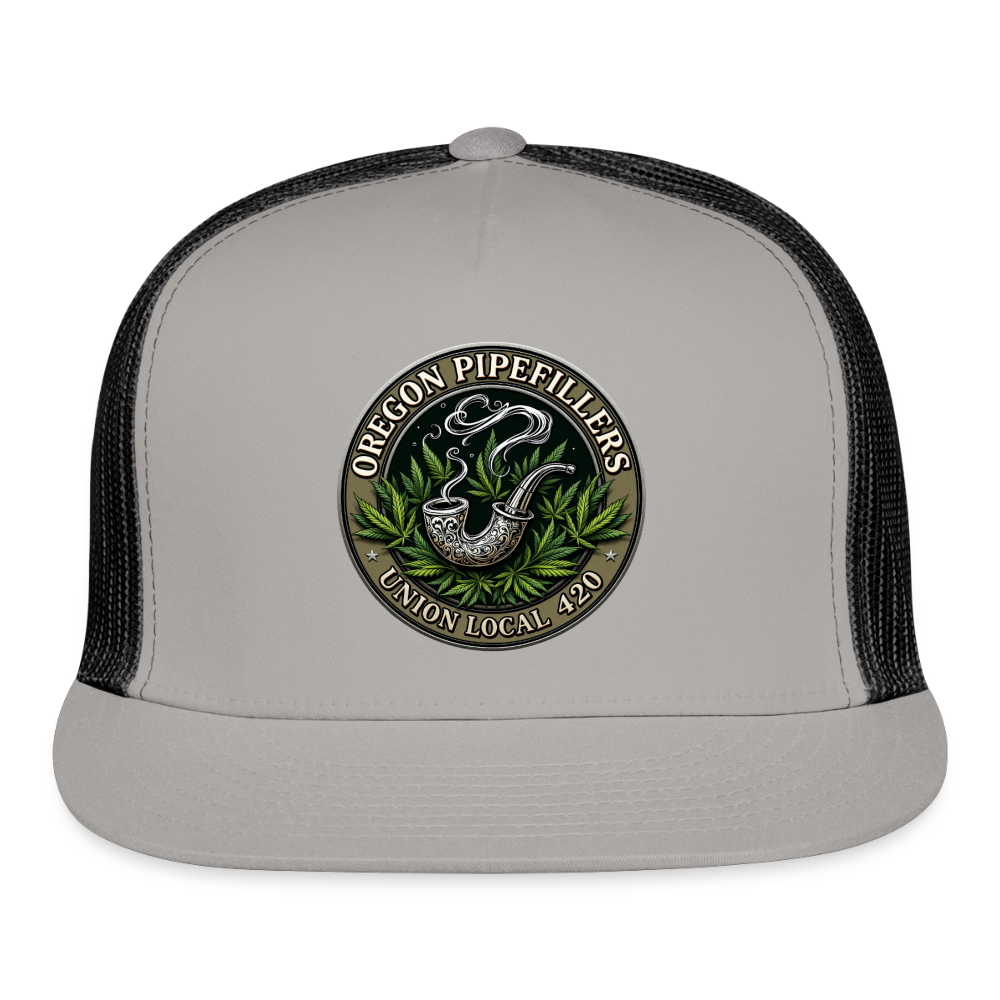OREGON PIPEFILLERS LOCAL 420 Trucker Hat - gray/black