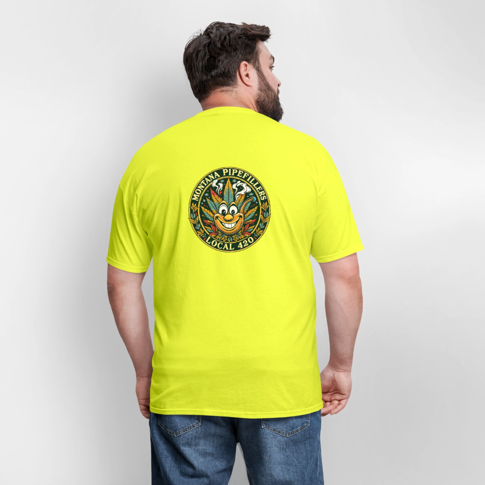 MONTANA PIPEFILLERS LOCAL 420 F/B DESIGN Men's T-Shirt - safety green