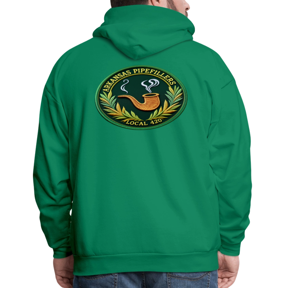 ARKANSAS PIPEFILLERS LOCAL 420 F/B EMBLEMS  Men's Hoodie - kelly green