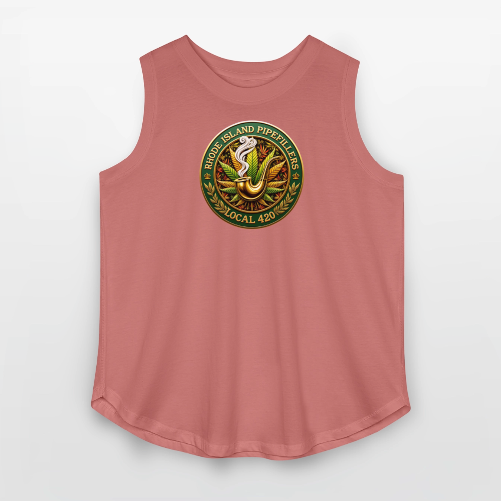 RHODE ISLAND PIPEFILLERS LOCAL 420 F/B DESIGNS Women's Curvy Relaxed Tank Top - mauve