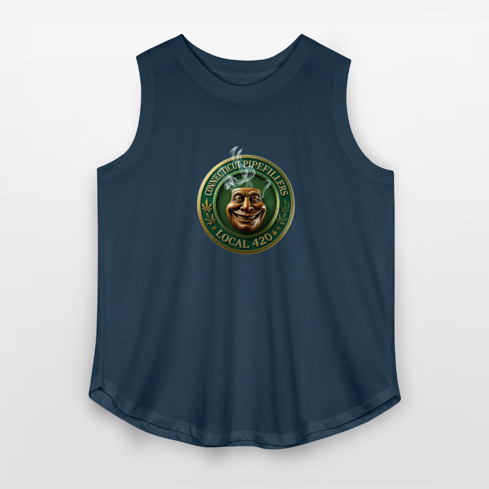 CONNECTICUT PIPEFILLERS LOCAL 420 F/B DESIGN Women's Curvy Relaxed Tank Top - denim