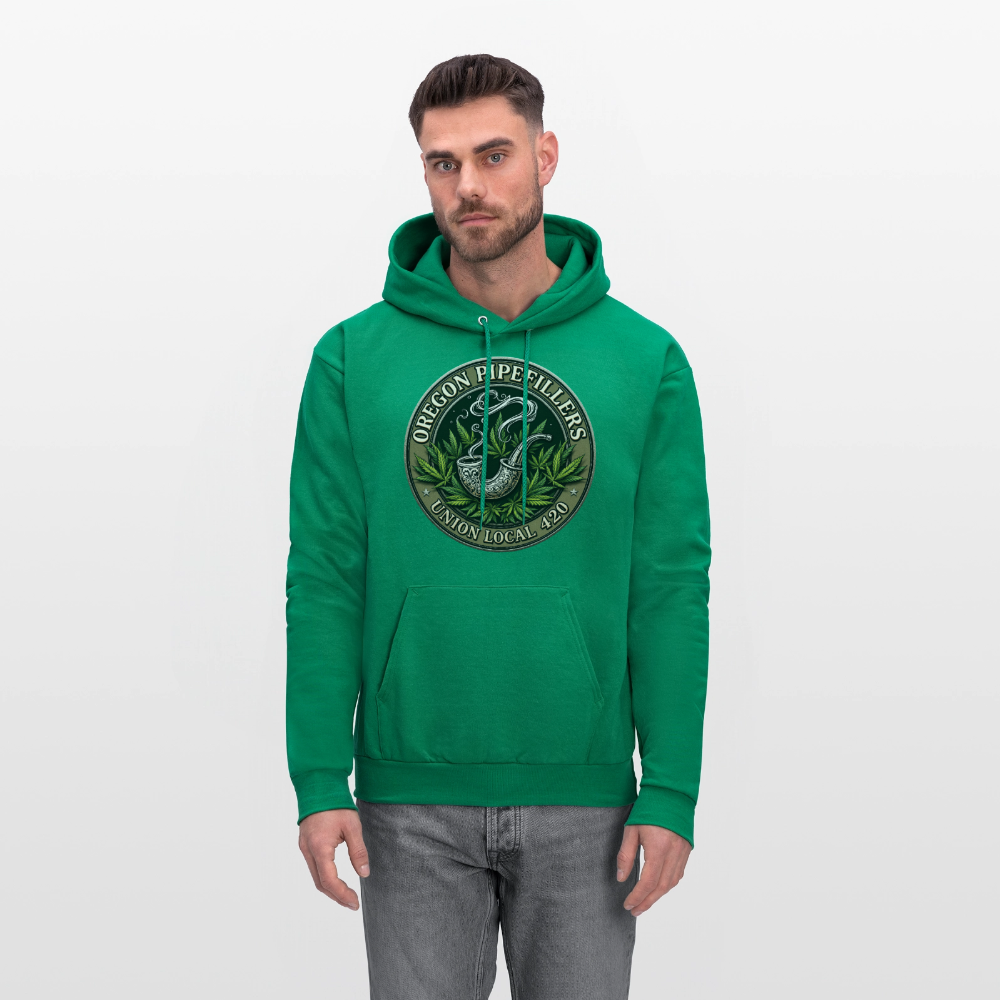 OREGON PIPEFILLERS LOCAL 420 2 EMBLEM Men's Hoodie - kelly green