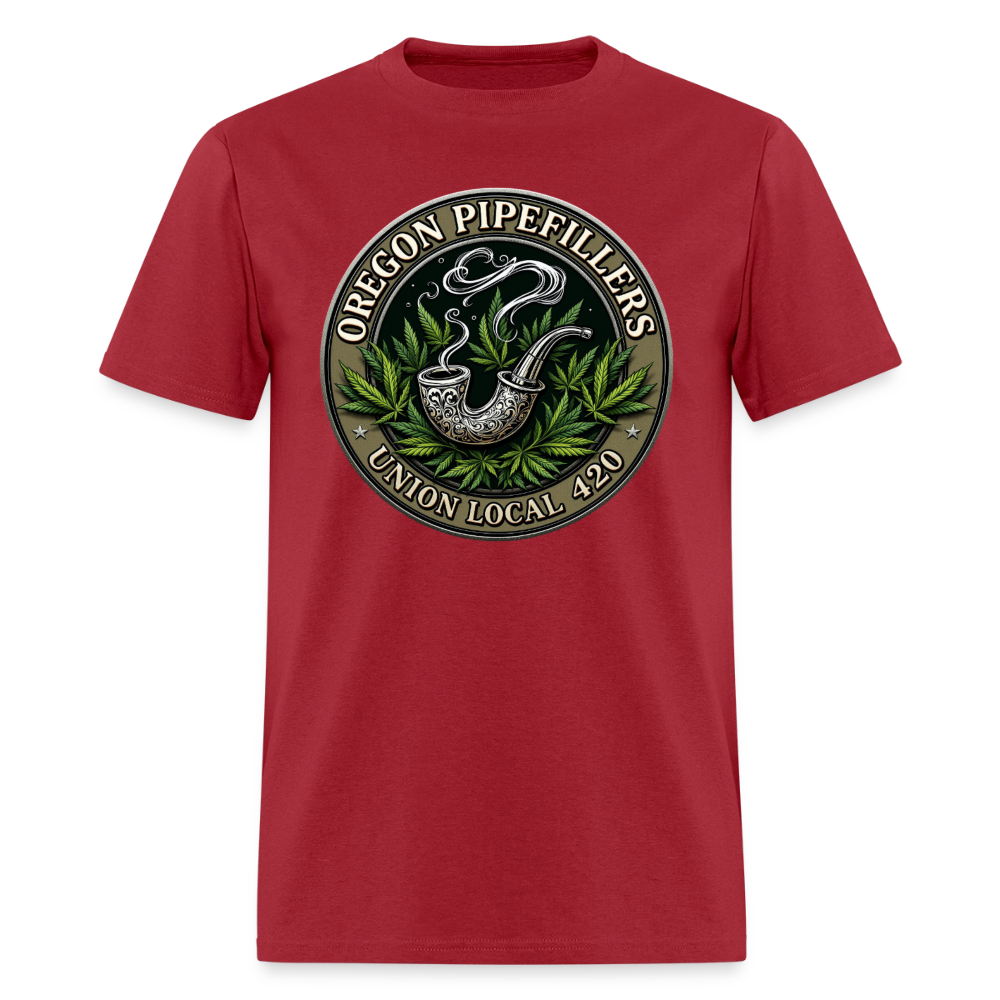 OREGON PIPEFILLERS LOCAL 420 2 EMBLEM Men's T-Shirt - true red
