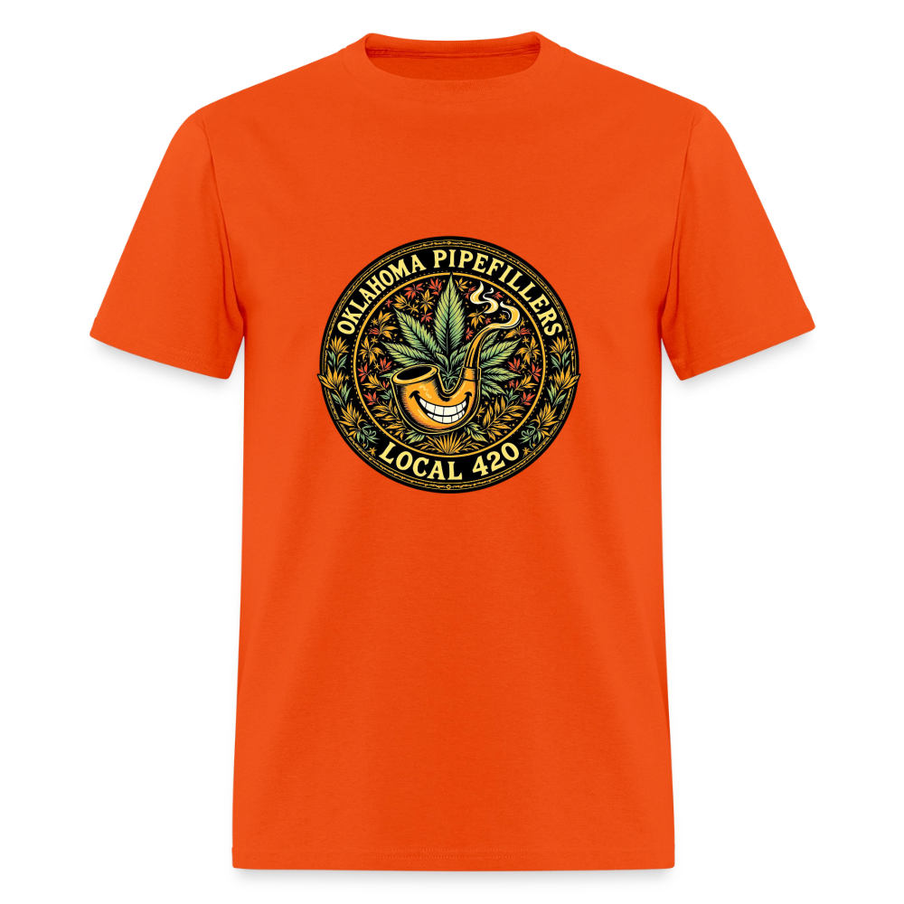 OKLAOMA PIPEFILLERS LOCAL 420  Men's T-Shirt - orange