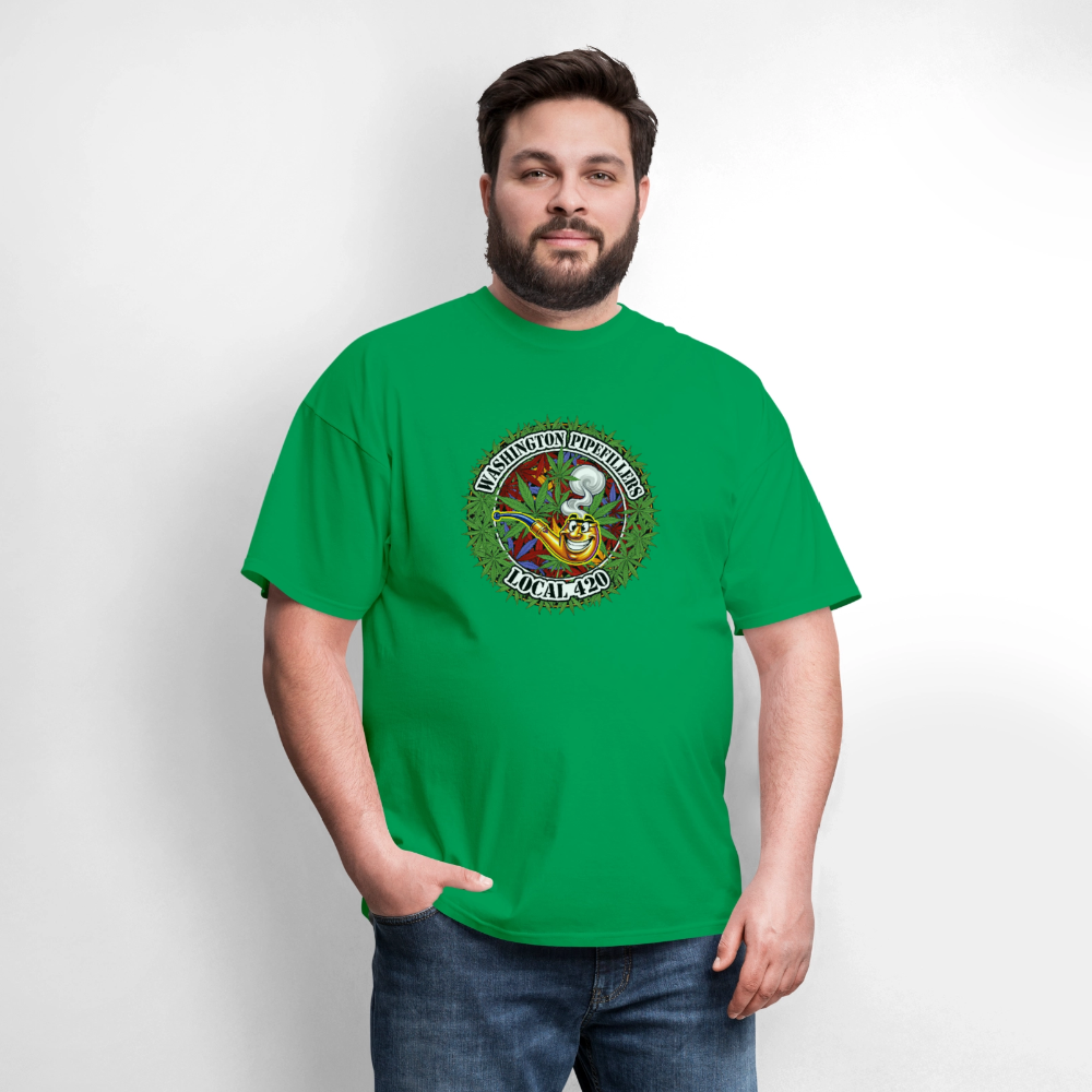 WASHINGTON PIPEFILLERS LOCAL 420 F/B DESIGN Men's T-Shirt - bright green