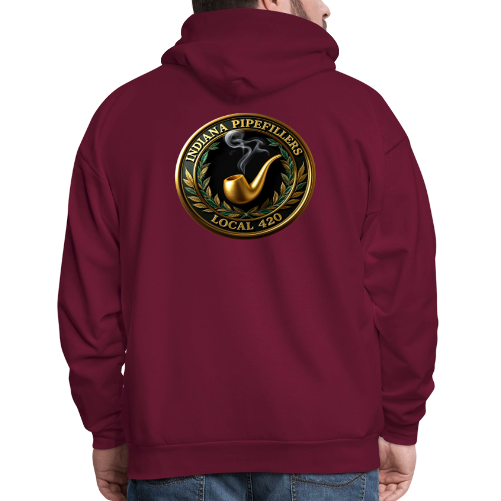 INDIANA PIPEFILLERS LOCAL 420 F/B DESIGN Men's Hoodie - burgundy