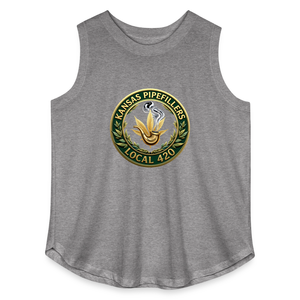 KANSAS PIPEFILLERS LOCAL 420 F/B DESIGNS Women's Curvy Relaxed Tank Top - granite heather 