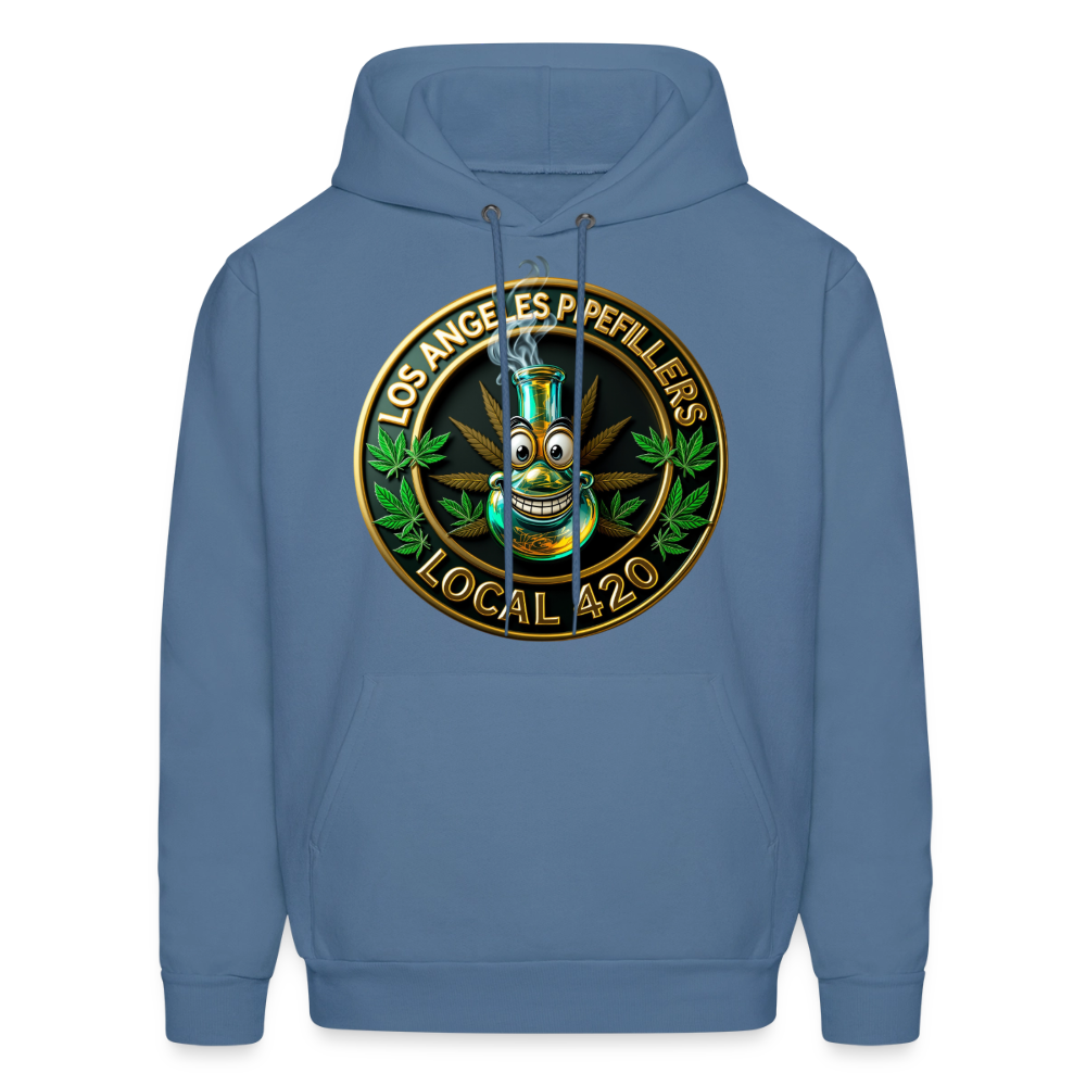 LOS ANGLES PIPEFILLERS LOCAL 420 2 EMBLEM Men's Hoodie - denim blue