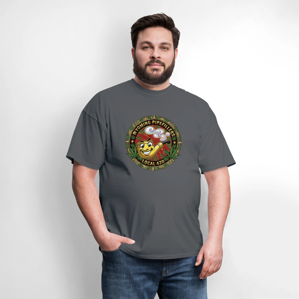 WYOMING PIPEFILLERS LOCAL 420 Men's T-Shirt - charcoal