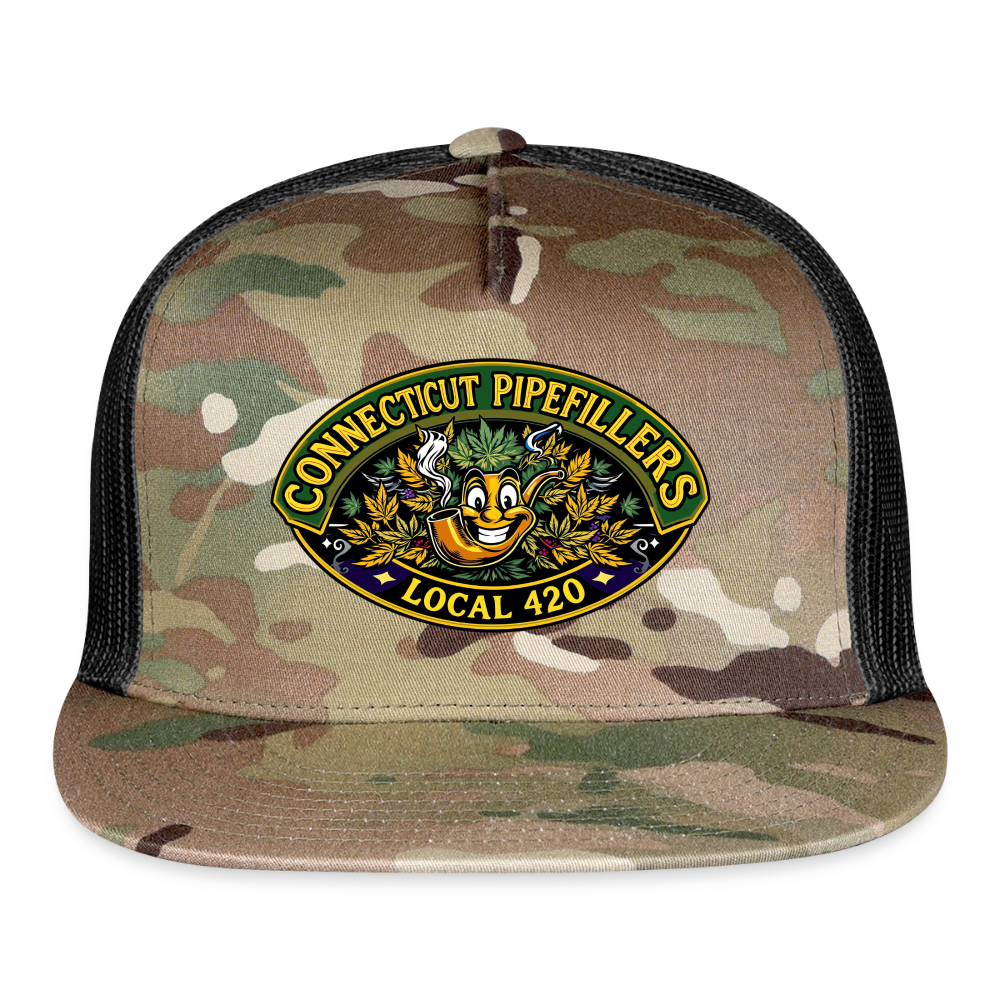 CONNECTICUT PIPEFILLERD LOCAL 420 CAMO Trucker Hat - MultiCam\black